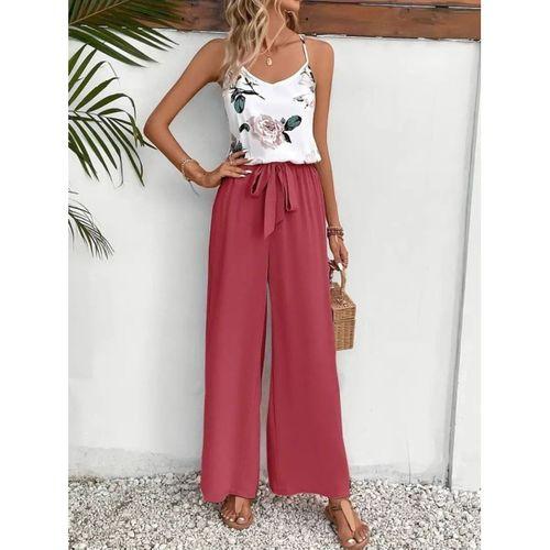 Kadın Ip Askılı V Yakalı Süprem Bluz Ve Aerobin Pantolon Ikili Takım