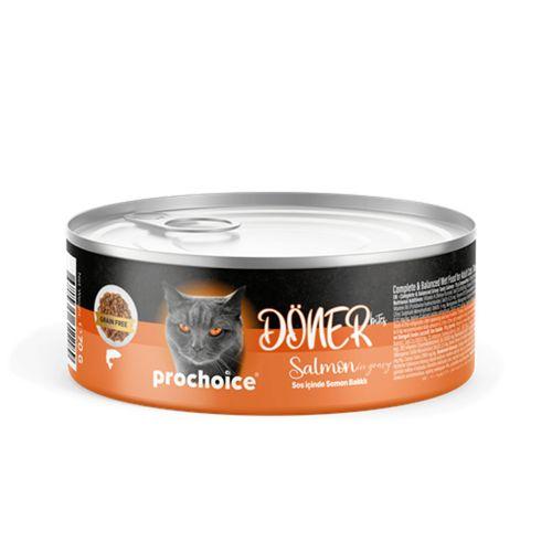 Prochoice Döner Salmon, Sos İçinde Somon Balıklı Tam & Dengeli Yetişkin Kedi Konservesi 12x70 gr