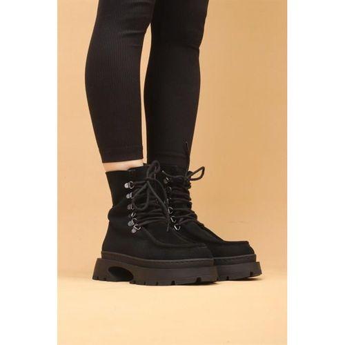 Seria Siyah Renkli Fermuarlı Süet Kadın Bot