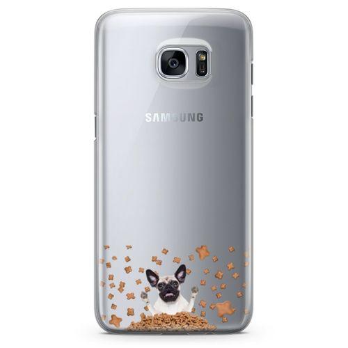 Samsung Galaxy S7 Edge Kılıf Köpek Maması Pug Arka Kapak Koruma Desenli Full Koruyucu