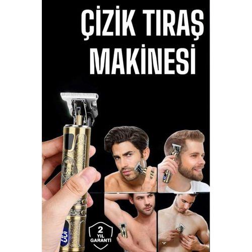 Tıraş Makinesi Profesyonel Saç Kesme Makinesi Gold Çizik Tıraş