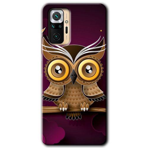 Xiaomi Redmi Note 10 Pro HD Baskılı Kılıf + 9D Tam Ekran Koruyucu - Owl Bird Branch