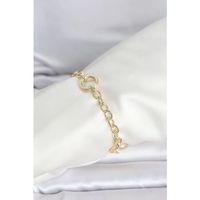 CM 14K Gold Renk Lazerli Halka Model Kadın Bileklik