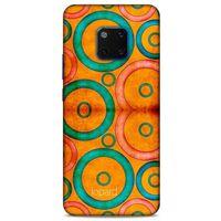 Huawei Mate 20 Pro Kılıf Pastel Renkler (39) Liquid Crystal Kılıf Turuncu Yeşil