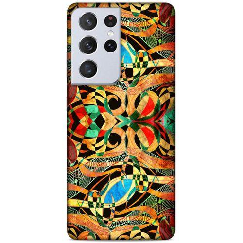 Lopard Samsung Galaxy S21 Ultra Uyumlu Kılıf Manipülasyon ☻ (8) Baskılı Kılıf Desenli