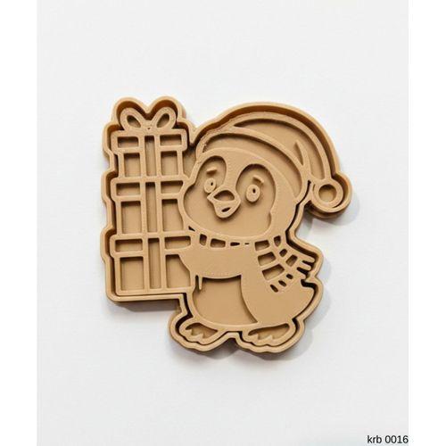 Hediye Tutan Penguen Sekillendirici Kalip Kurabiye Hamur Kesici Oyun ve Seker Hamuru Seti