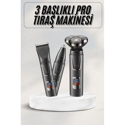 Yüksek Performanslı 3 Başlıklı Profesyonel Şarjlı Islak Ve Kuru Kullanıma Uygun