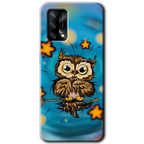 Oppo A54 Kılıf Baskılı Arka Kapak - Owl Bird Stars +Tam Ekran Koruyucu