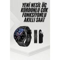 Amoled Ekran Metal Deri Silikon Kordonlu Uyku Ve Sağlık Takibi