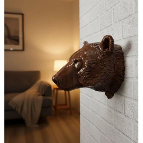 Dekoratif Ayı Duvar Heykeli Asılabilir Hediyelik 25x19 Cm