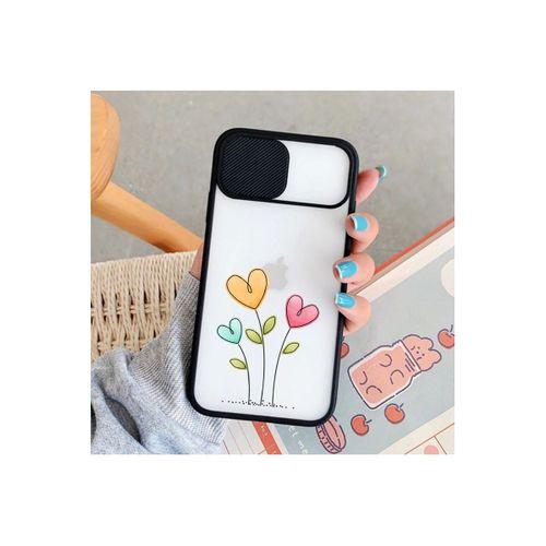 Kapli Balon Tasarımlı Tasarımlı iPhone 11 Siyah Kamera Korumalı Telefon Kılıfı