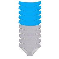 10 Adet Süper Eko Set Likralı Kadın Slip Gri Mavi