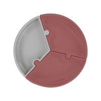 OiOi OiOi Puzzle Vakum Tabanlı Silikon Tabak Velvet Rose / Powder Grey