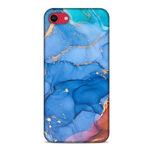Apple iPhone SE 2020 Uyumlu Kılıf Mavi Delisi (10) Full Koruma Kılıfı Mermer