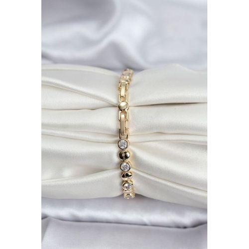 14K Gold Renk Kaplama Zirkon Taşlı CM Kadın Bileklik