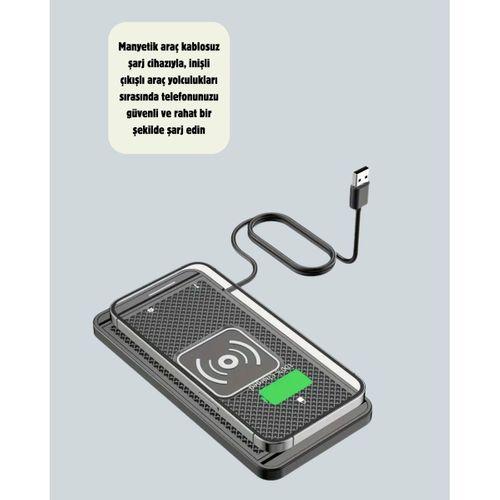 Araç İçi Kablosuz Şarj Pedi – Manyetik Güçlü Tutuş, Hızlı Şarj Özelliği