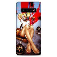 Samsung Galaxy S10 Plus Uyumlu Kılıf Harley Quinn (37) Silicone Cover Lavanta gül