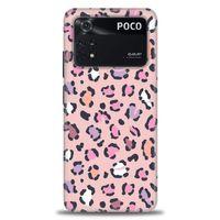 Xiaomi Poco M4 Pro 4G Kılıf HD Baskılı Kılıf - Pembe Leopar + Tam Ekran Koruyucu