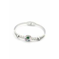 Taşlı Kalp Bilezik - Gümüş