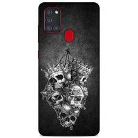 Lopard Samsung Galaxy A21s Uyumlu Kılıf Tattoo's (47) Crystal Flex Kılıf Kafatasları