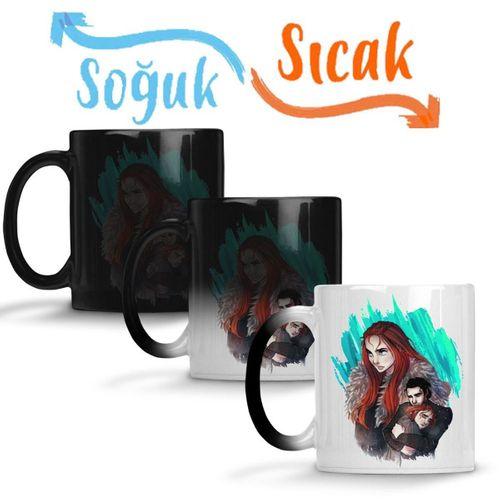 Game of Thrones Sansa e Jon Sihirli Kupa Bardak Porselen