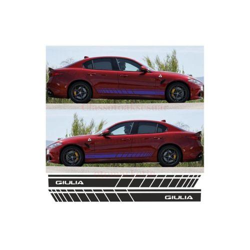 Alfa Romeo Giulia İçin Uyumlu Aksesuar Oto Yan Şerit Sticker Beyaz Uzunluk 175 Cm