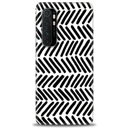 Xiaomi Mi Note 10 Lite Kılıf HD Baskılı Kılıf - Siyah Çubuklar + Tam Ekran Koruyucu