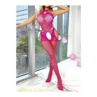 Fantezi Pembe Fileli Vücut Çorabı