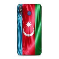 Samsung Galaxy M30 Uyumlu Kılıf Azarbaijan (36) Glitter Kılıf Tam Bayrak