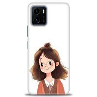 Vivo Y33S Kılıf HD Baskılı Kılıf - Tatlı Kız + Tam Ekran Koruyucu
