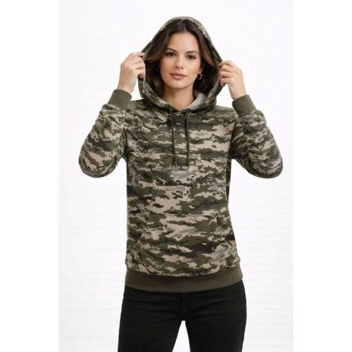 Kamuflaj Desenli 2 İplik 4 Mevsim Kapüşonlu Kanguru Cepli Hoodie Sweatshirt - Kamuflaj