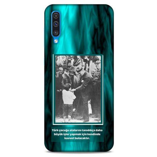 Samsung Galaxy A50 Kılıf Atatürk (9) Kılıf Turkuaz