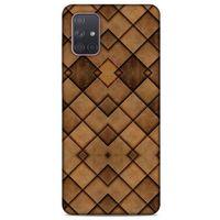 Samsung Galaxy A71 Kılıf Patchwork (26) Tpu Silikon Kılıf Açık Kahverengi