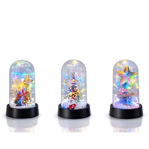 Yılbaşı Temalı Işıklı Dekoratif Cam Fanus - Model 10