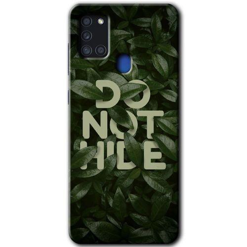 MRCİLETİSİM Samsung Galaxy A21s Kılıf Baskılı Kapak - Do Not Hide +Tam Kaplayan Mat Seramik