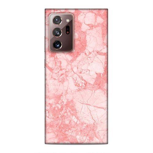 Samsung Galaxy Note 20 Ultra Kılıf Pembe Mermer Arka Kapak Silikon Koruma Full Koruyucu