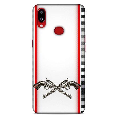 Lopard Samsung Galaxy A10s Uyumlu Kılıf Tattoo's (28) Arka Kapak Tabanca Sövmesi