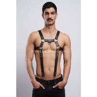 Erkek  Göğüs Harness, Erkek  Deri Pantolon Askısı, Erkek  Clubwear - Brfm23