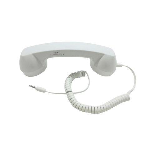 Cep Telefonları İçin Hoparlör Ve Mikrafon Görevli Retro Kablolu Telefon Ahizesi (beyaz)