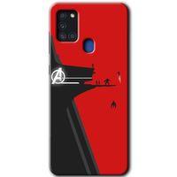 MRCİLETİSİM Samsung Galaxy A21s Kılıf HD Desen Baskılı Arka Kapak + Temperli Cam - Avengers Tower
