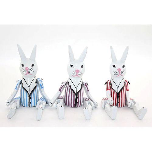 Ahşap Salanan Tavşan Figürü