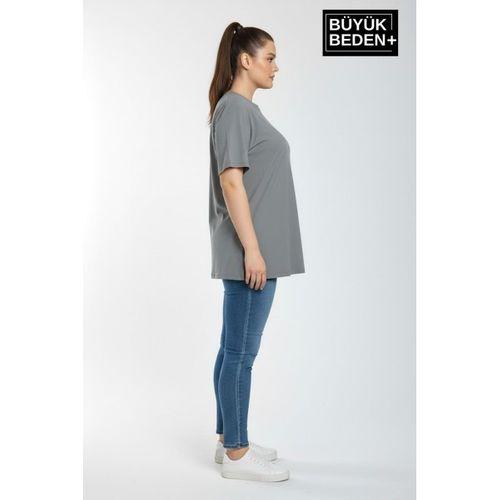 Büyük Beden Kadın Basic Tişört – Pamuklu Düz T-Shirt 3XL-6XL SPR26BTSK510