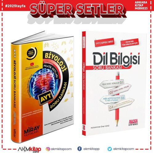 Miray Yayınları AYT Biyoloji ve AKM Dil Bilgisi Soru Bankası Seti 2 Kitap