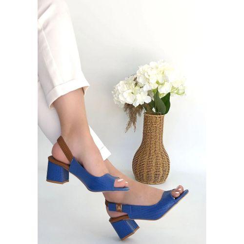 Alessi Mavi Rugan Topuklu Ayakkabı