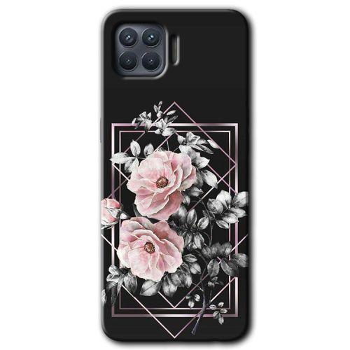Oppo Reno 4 Lite Kılıf HD Desen Baskılı Arka Kapak - Retro Çiçek 1 + Kırılmaz Cam