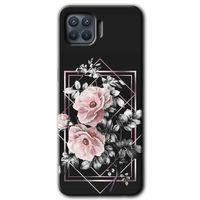 Oppo Reno 4 Lite Kılıf HD Desen Baskılı Arka Kapak - Retro Çiçek 1 + Kırılmaz Cam