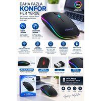 Kablosuz Şarjlı Sessiz Tıklamalı Ergonomik Mouse