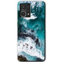 Oppo Reno 7 4G HD Baskılı Kılıf + 9D Tam Ekran Koruyucu - Deniz Kıyısı