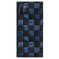 Samsung Galaxy Note 10 Plus Kılıf Patchwork (9) Kılıf Siyah Mavi