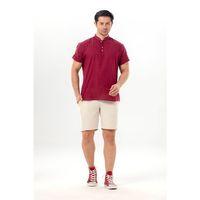 Kısa Kol Şantuklu Pamuk Bodrum Erkek Yazlık Tshirt Koyu Bordo 3068
